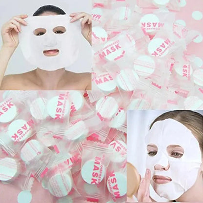 NEW High-end 30/50PCS Disposable Compressed Facial Mask Portable Non-woven Face Mask Facial Towel Coin Cotton Wrapped Tissues