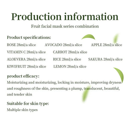 Fruit-flavored Mask, Hydrating, Moisturizing and Nourishing Skin Care Protein,gently Brightening The Complexion,plant-based Mask